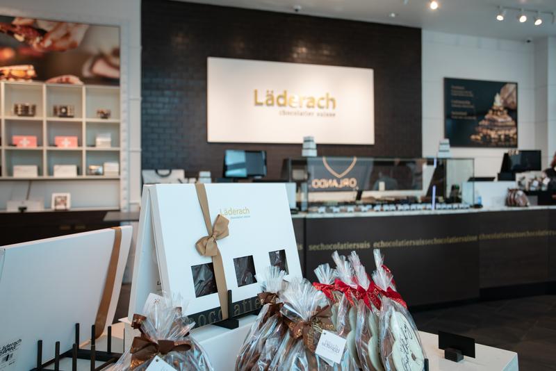 Läderach chocolatier display — The Florida Mall, Orlando FL