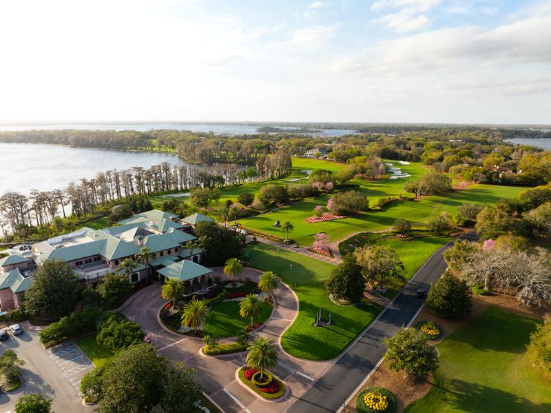 Clubhouse and motor court from above — Isleworth Golf and Country Club, Windermere FL